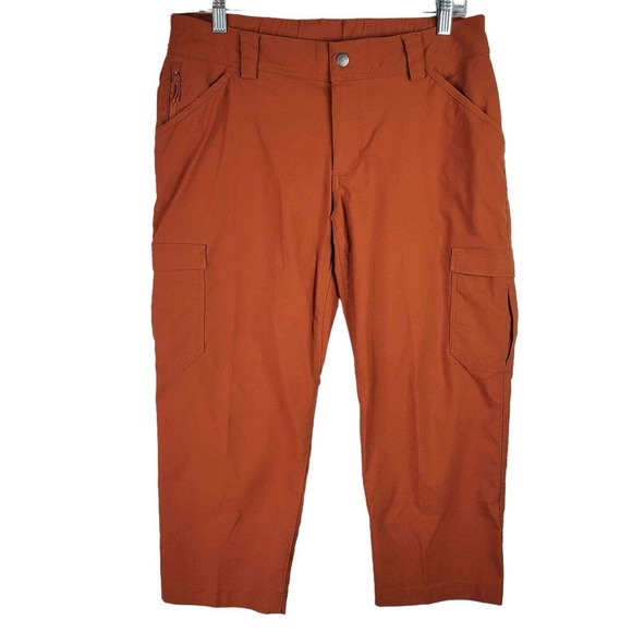 Duluth Trading Co Pants Women’s Dry on the Fly Capri Cargo Snap Size 10 Rust - Picture 2 of 9